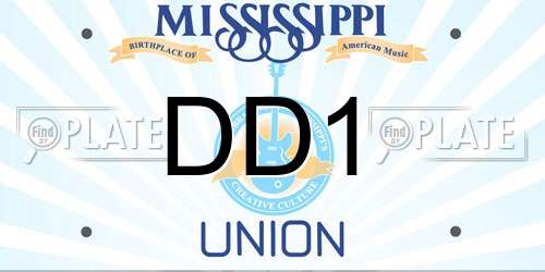 DD1 Mississippi License Plate