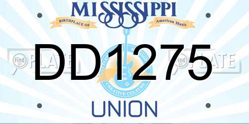 DD1275 Mississippi License Plate