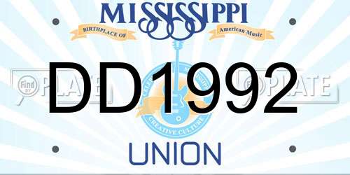 DD1992 Mississippi License Plate