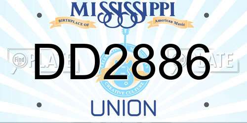 DD2886 Mississippi License Plate