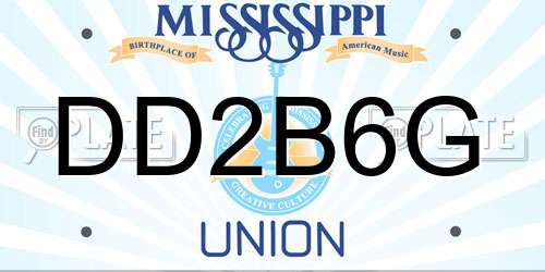 DD2B6G Mississippi License Plate