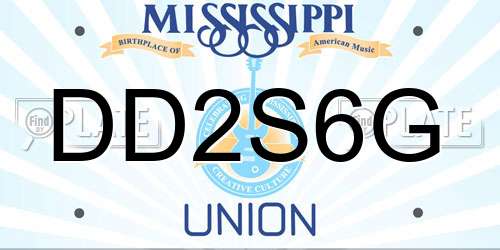 DD2S6G Mississippi License Plate