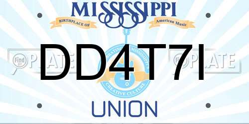 DD4T7I Mississippi License Plate