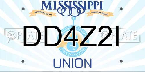 DD4Z2I Mississippi License Plate