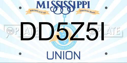 DD5Z5I Mississippi License Plate