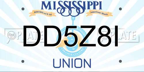 DD5Z8I Mississippi License Plate