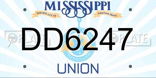 DD6247 Mississippi License Plate