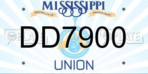 DD7900 Mississippi License Plate