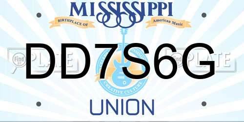 DD7S6G Mississippi License Plate