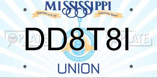 DD8T8I Mississippi License Plate