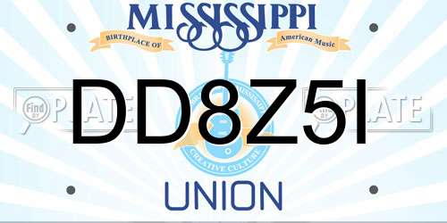 DD8Z5I Mississippi License Plate