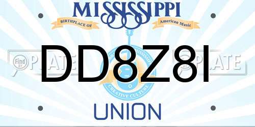 DD8Z8I Mississippi License Plate