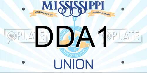 DDA1 Mississippi License Plate