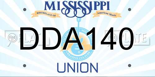 DDA140 Mississippi License Plate