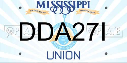 DDA27I Mississippi License Plate