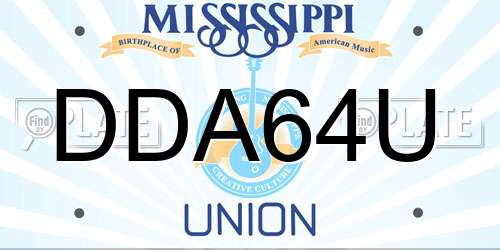 DDA64U Mississippi License Plate