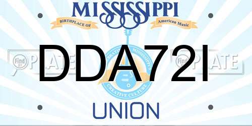 DDA72I Mississippi License Plate