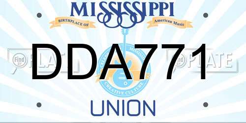 DDA771 Mississippi License Plate