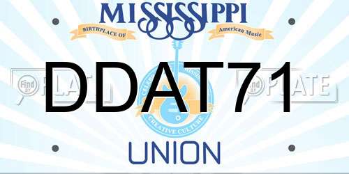 DDAT71 Mississippi License Plate