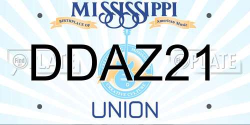 DDAZ21 Mississippi License Plate