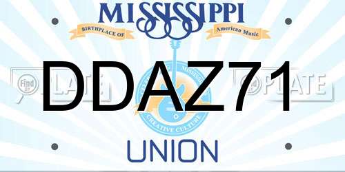 DDAZ71 Mississippi License Plate