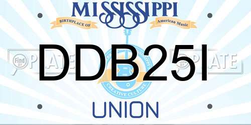 DDB25I Mississippi License Plate