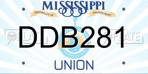 DDB281 Mississippi License Plate