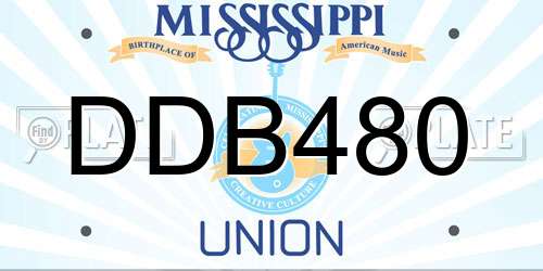 DDB480 Mississippi License Plate
