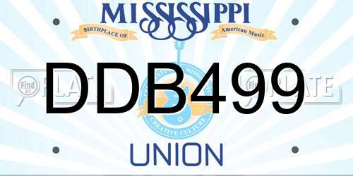 DDB499 Mississippi License Plate