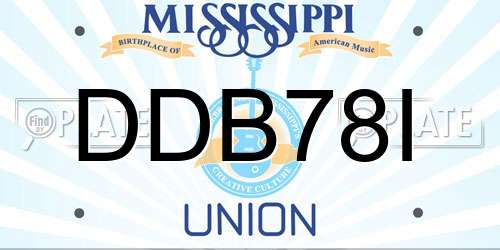DDB78I Mississippi License Plate