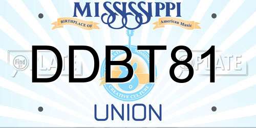 DDBT81 Mississippi License Plate