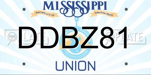 DDBZ81 Mississippi License Plate
