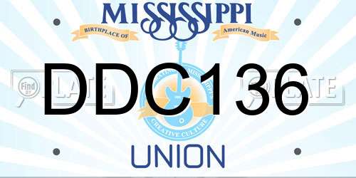 DDC136 Mississippi License Plate