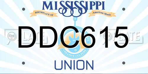 DDC615 Mississippi License Plate