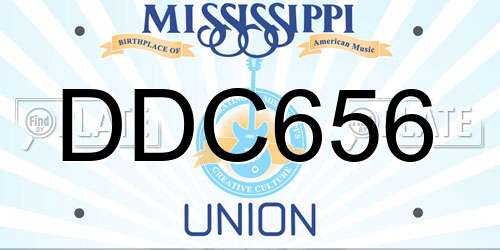 DDC656 Mississippi License Plate