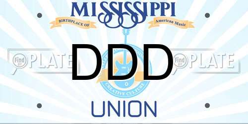 DDD Mississippi License Plate