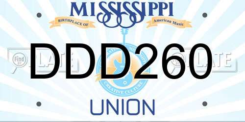 DDD260 Mississippi License Plate