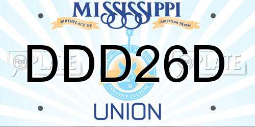 DDD26D Mississippi License Plate