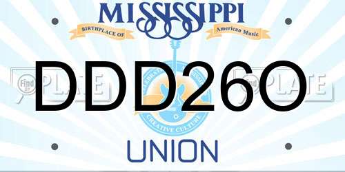 DDD26O Mississippi License Plate