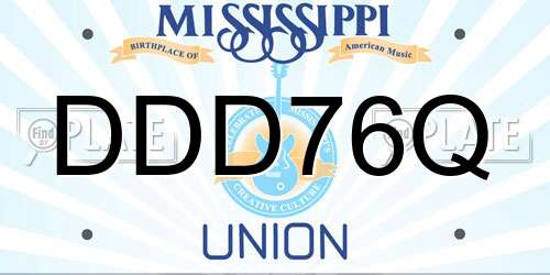 DDD76Q Mississippi License Plate
