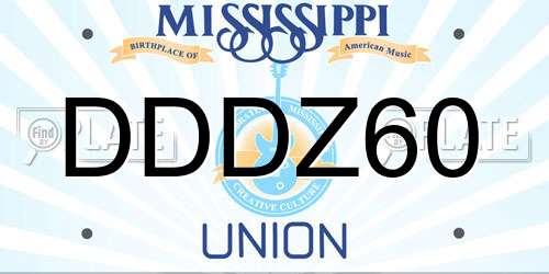 DDDZ60 Mississippi License Plate