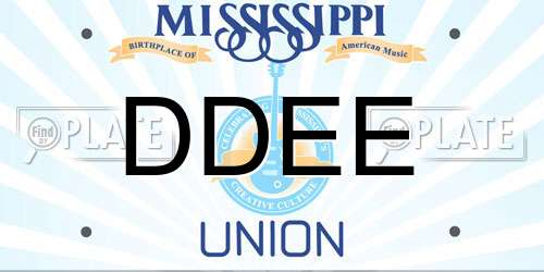 DDEE Mississippi License Plate