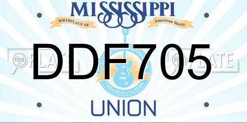 DDF705 Mississippi License Plate