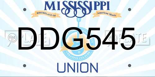 DDG545 Mississippi License Plate