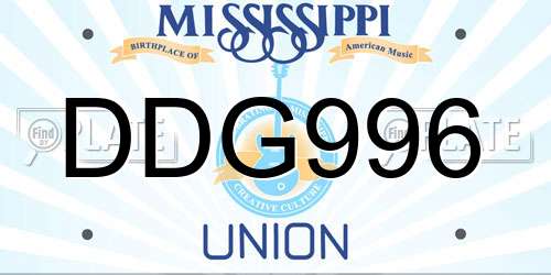 DDG996 Mississippi License Plate