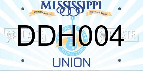 DDH004 Mississippi License Plate