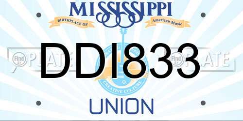 DDI833 Mississippi License Plate