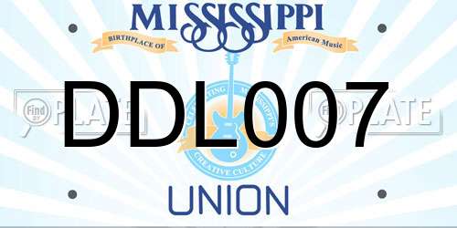 DDL007 Mississippi License Plate