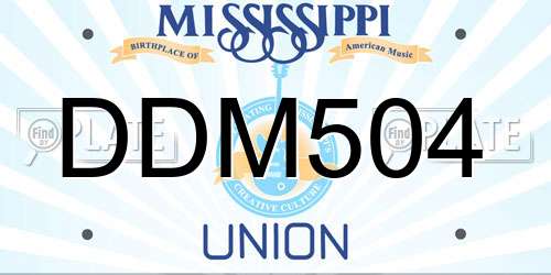 DDM504 Mississippi License Plate