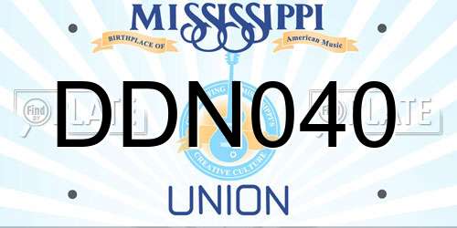 DDN040 Mississippi License Plate